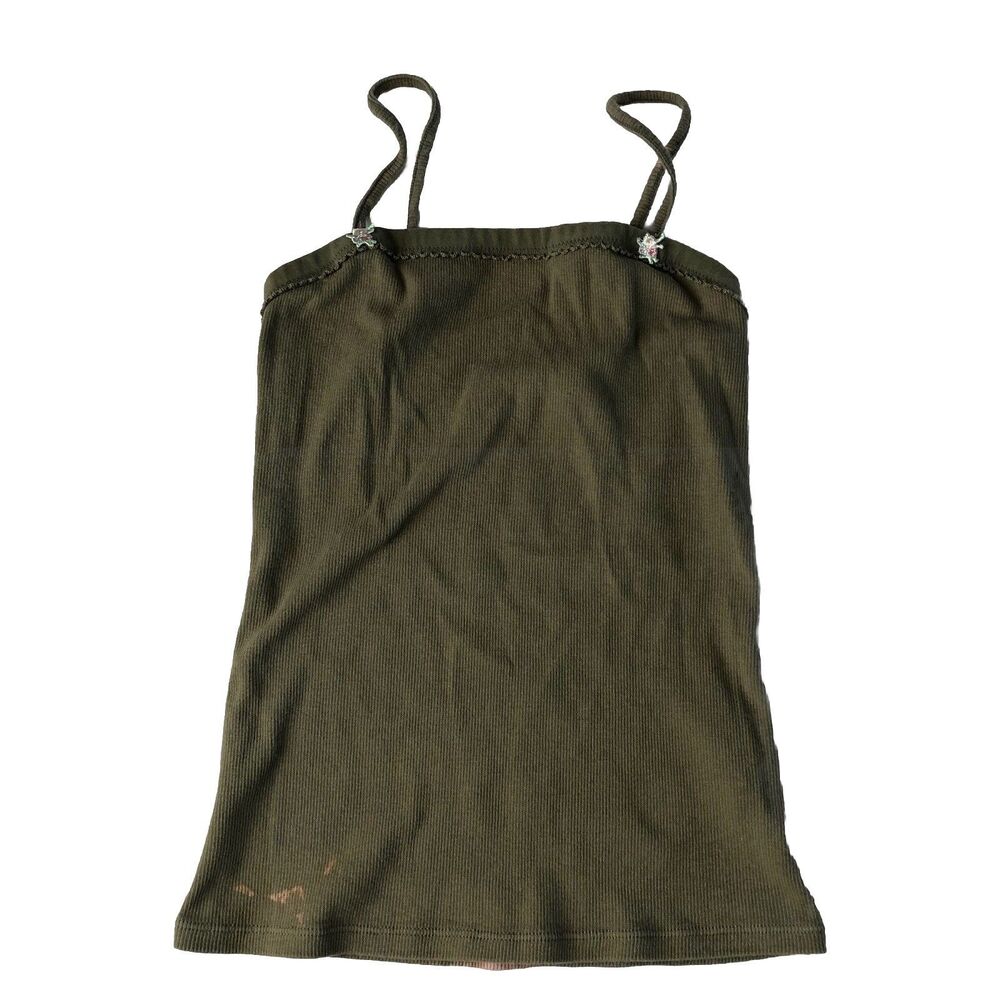 Free People Intimately Women’s Subtle Square Cami Embroidered Olive Size Small